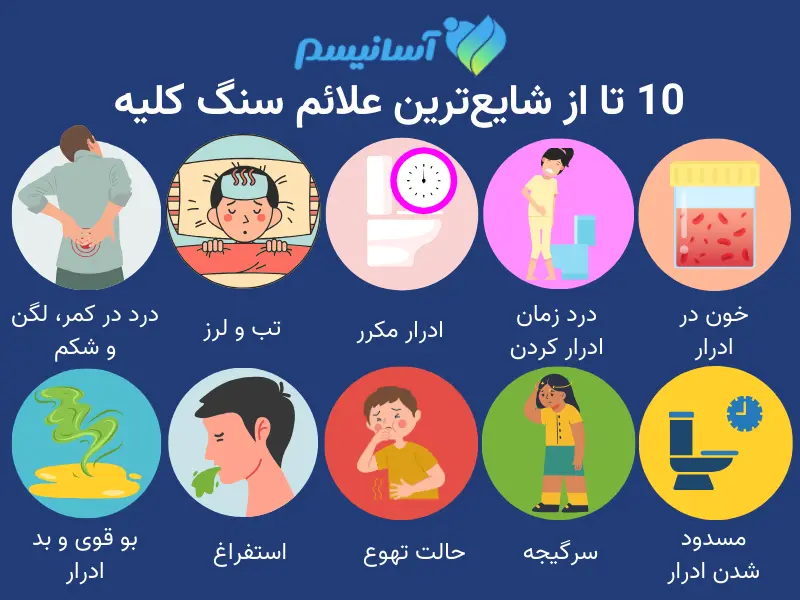 اینفوگرافی از 10 تا علائم سنگ کلیه